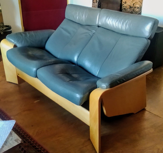 Image 1 of Stressless Ekorness Leather Adjustable Two Seater Sofa