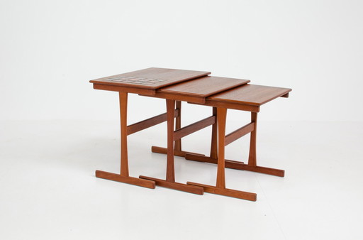 Set of Danish side tables in teak wood