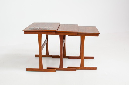 Set of Danish side tables in teak wood