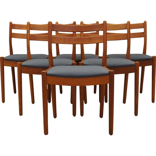 Set of six teak chairs, Danish design, 1970s, designer: Poul M. Volther