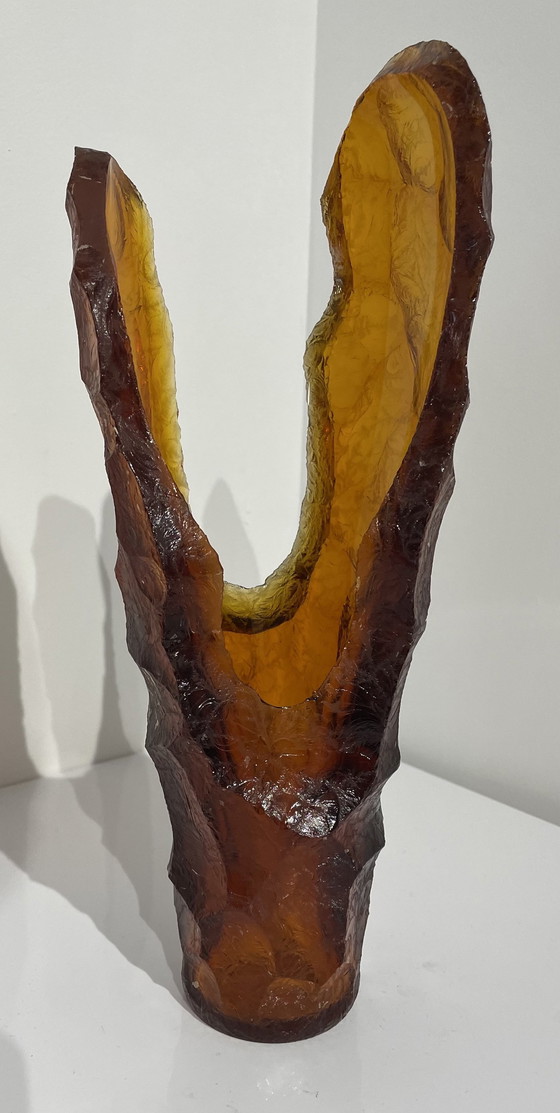 Image 1 of Unique Glass Object " Ambre" By Petr Karizek