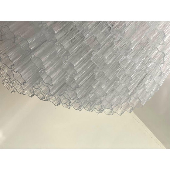 Image 1 of Contemporary Transparent "Tronchi" Murano Glass Chandelier In Venini Style