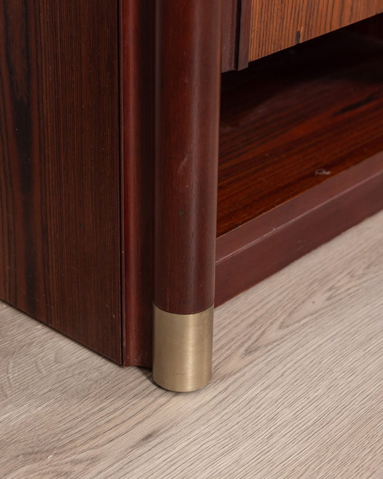 Image 1 of Pair Of Vintage 1960S Bedside Tables In Rosewood Italian Design
