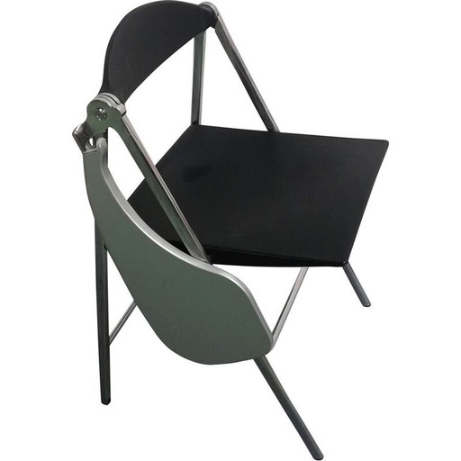 Donald vintage folding chair with shelf by Poltrona Frau