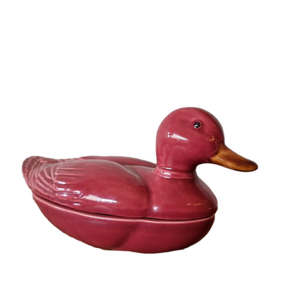 Image 1 of Art Deco pink duck storage tray