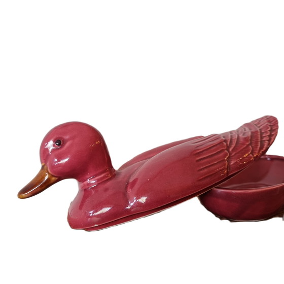 Image 1 of Art Deco pink duck storage tray