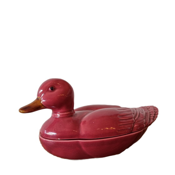 Image 1 of Art Deco pink duck storage tray