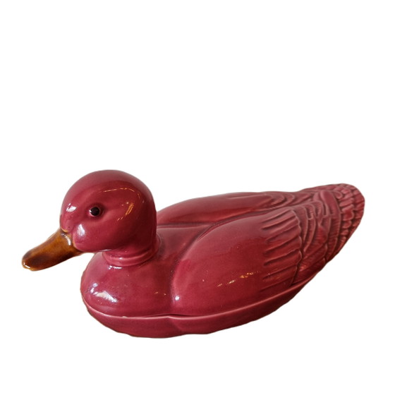 Image 1 of Art Deco pink duck storage tray