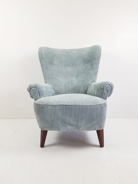 Image 1 of Artifort Armchair Light Blue Rib New Upholstered