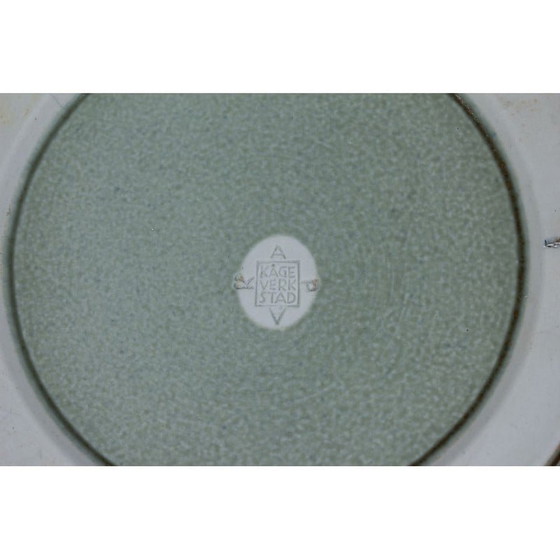 Image 1 of Vintage green and brown stoneware bowl by Wilhelm Kåge for Gustavsberg, Sweden 1950s