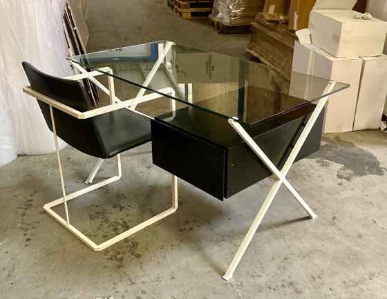 Image 1 of Bureau vintage Franco Albini avec chaise de bureau assortie