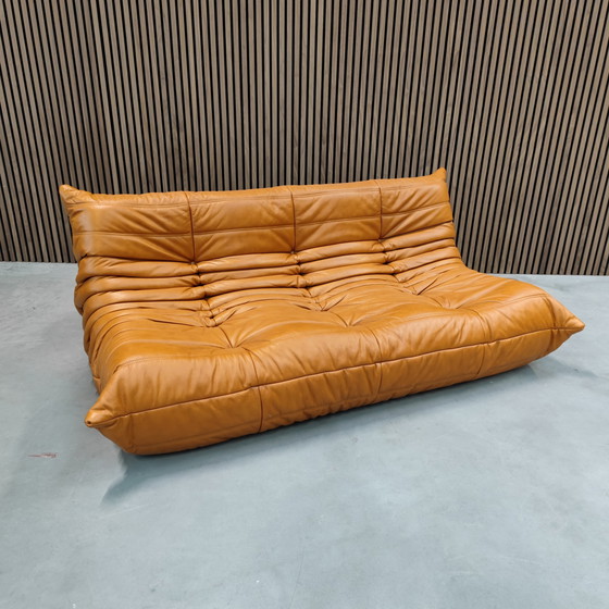 Image 1 of Ligne Roset Togo Cognac Leder 3 Zits