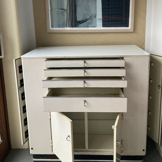 Image 1 of Baisch Dental Cabinet Metal 1950s Freestanding