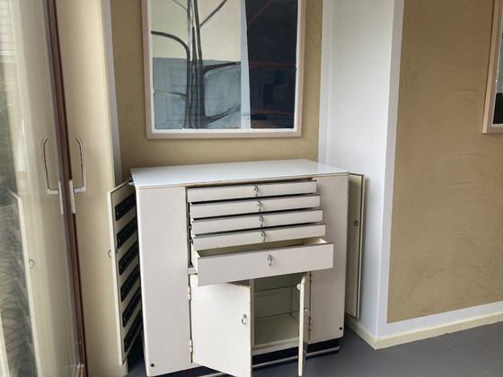 Image 1 of Baisch Dental Cabinet Metal 1950s Freestanding