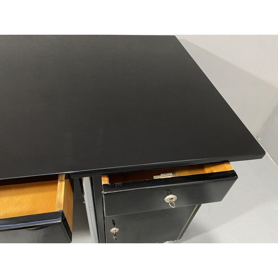 Image 1 of Czechoslovak vintage modernist chrome and wood writing desk, Europe 1950