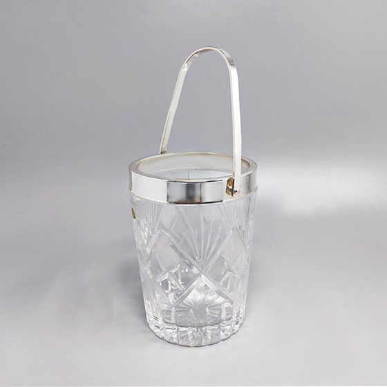 Image 1 of 1960S Gorgeous Cut Crystal Cocktail Shaker With Ice Bucket Made In Italy