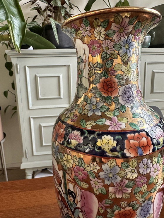 Image 1 of Chinese Hand Painted Porcelain Vases Set