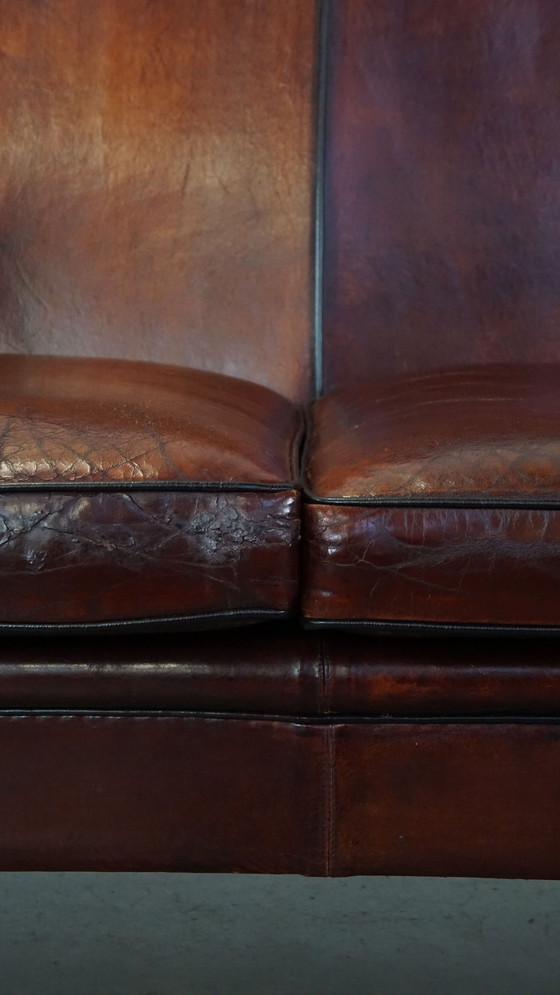 Image 1 of Sheepskin Leather 3 Seater Sofa