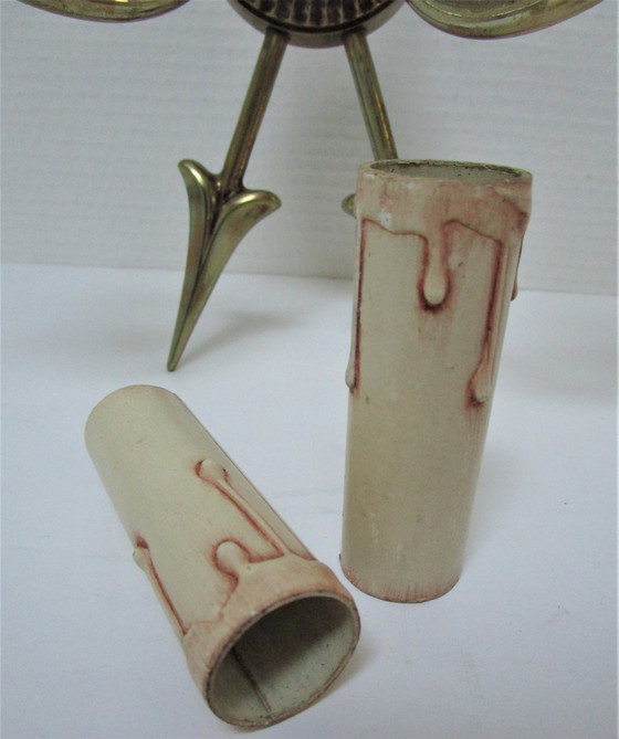 Image 1 of Pair of Bronze Arrow Wall Lights Lucien Gau