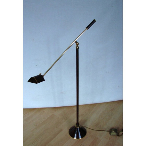 Image 1 of Vintage banquet floor lamp in brass and metal, 1970