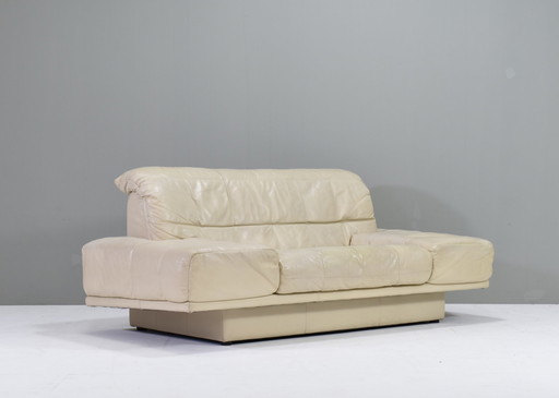 Rolf Benz 2-seat sofa in Ivory Cream White Leather - Germany, circa 1980-1990