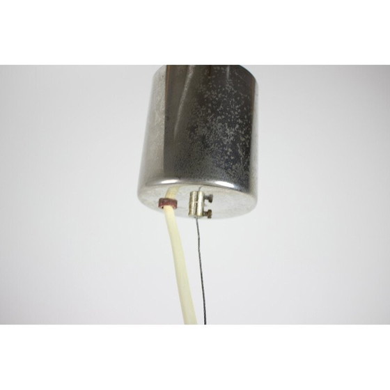 Image 1 of Vintage pendant lamp in milk glass and chrome steel, Czechoslovakia 1970