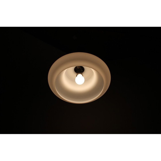 Image 1 of Vintage pendant lamp in milk glass and chrome steel, Czechoslovakia 1970
