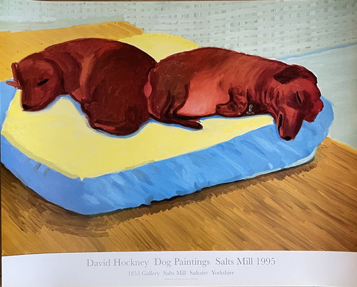 David Hockney,  Dog Paintings 38  Salts Mill 1995. 1853 Gallery Salts Mill Saltaire Yorkshire, Copyright David Hockney, Printed 