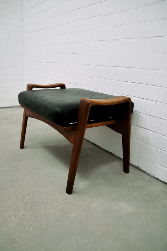 Image 1 of Tabouret en teck et cuir Arne Wahl Iversen