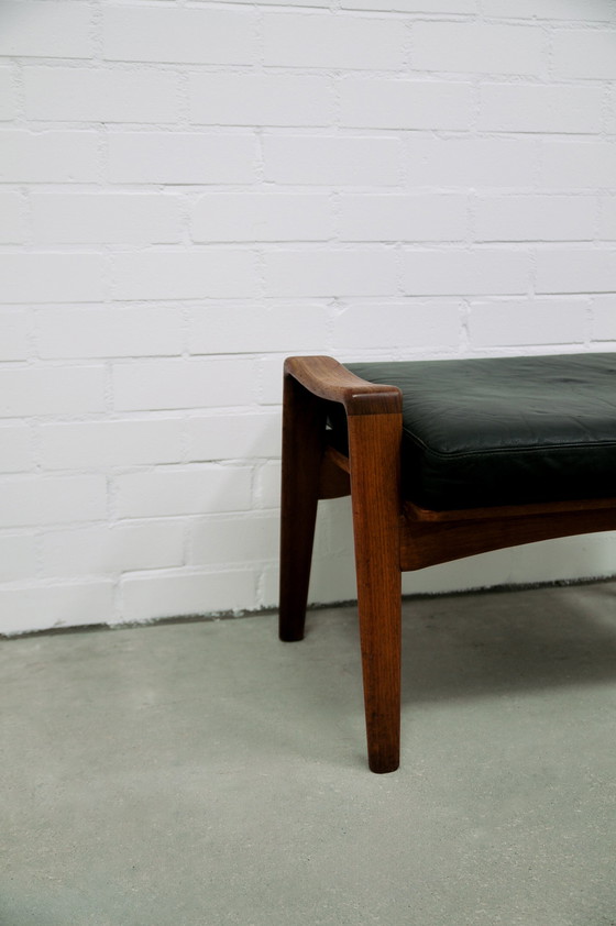 Image 1 of teak & leather stool Arne Wahl Iversen