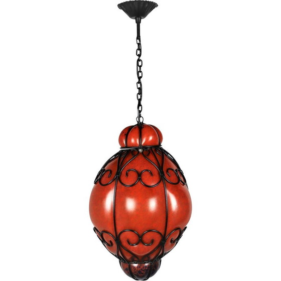 Image 1 of Vintage Venetian lantern in blown Murano glass, 1970