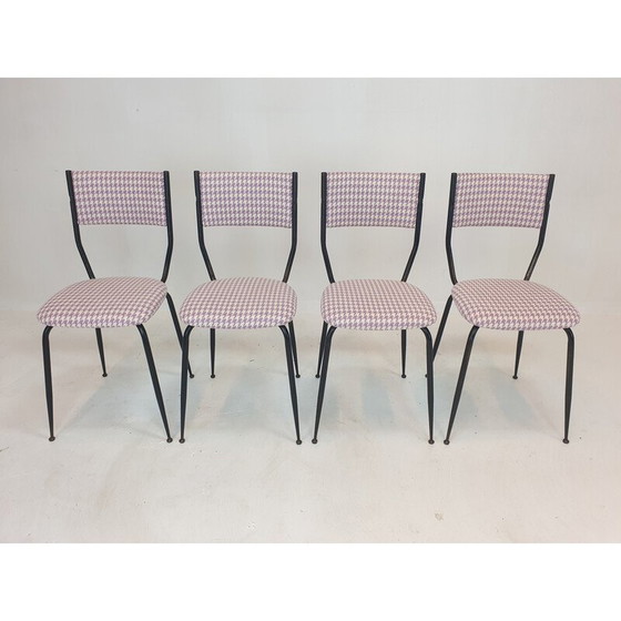 Image 1 of Set di 4 sedie da pranzo vintage in metallo italiane, anni '60
