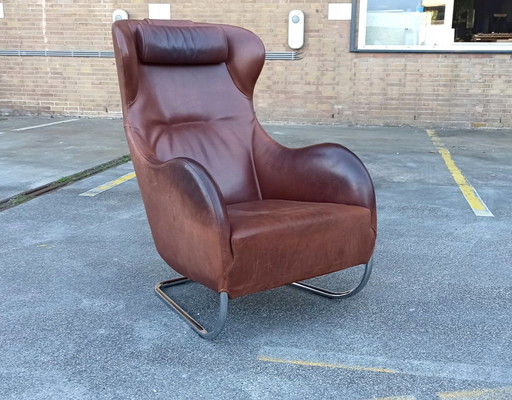 Wittmann 'Joly' leren fauteuil, Cognac