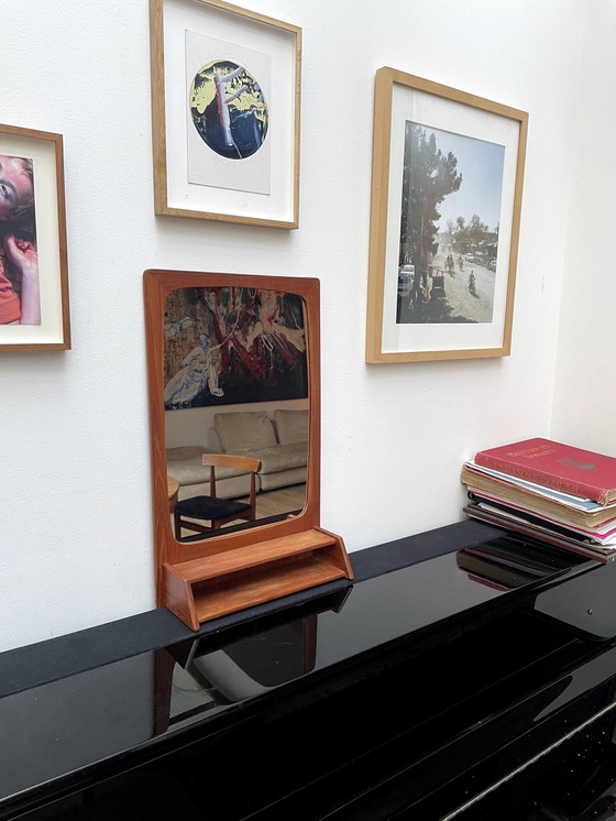Image 1 of Small Danish teak mirror 1960