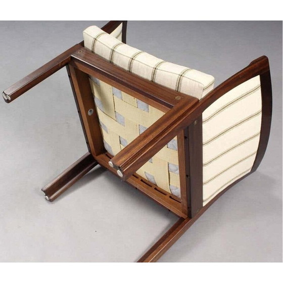 Image 1 of Pair of vintage mahogany and white plexus chairs by Illum Wikkelso for CFC Silkeborg, Denmark 1960