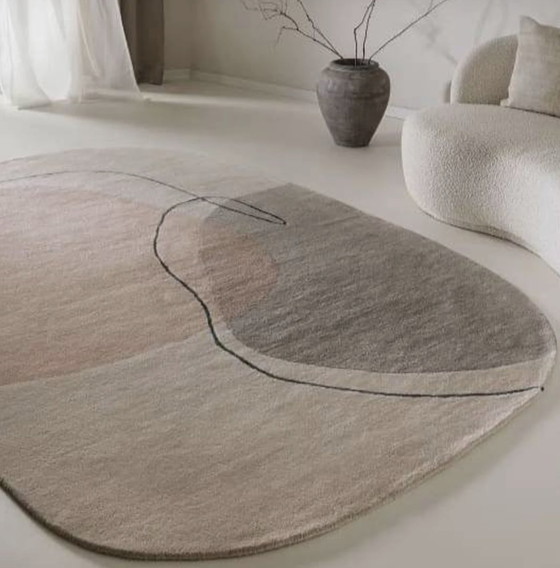 Image 1 of handmade oval design rug