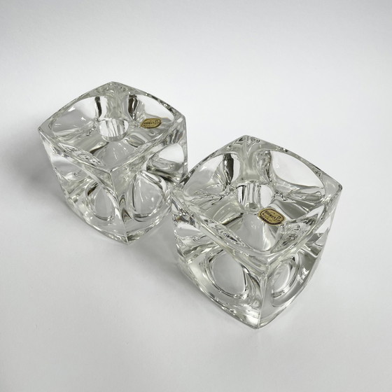 Image 1 of 2 X Sklo Candlestick Holders By Rudolf Jurnikl