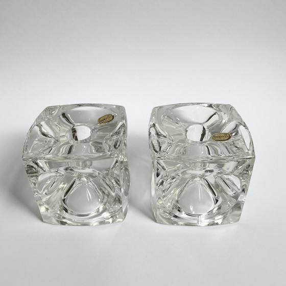 Image 1 of 2 X Sklo Candlestick Holders By Rudolf Jurnikl