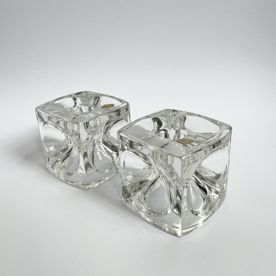 Image 1 of 2 X Sklo Candlestick Holders By Rudolf Jurnikl