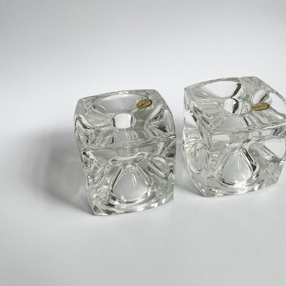 Image 1 of 2 X Sklo Candlestick Holders By Rudolf Jurnikl