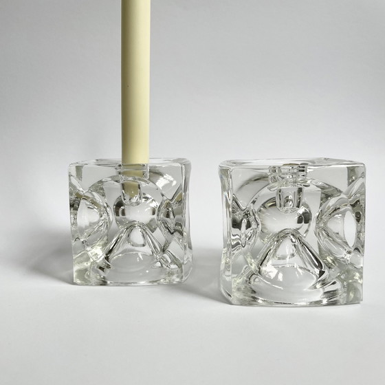 Image 1 of 2 X Sklo Candlestick Holders By Rudolf Jurnikl