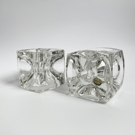 Image 1 of 2 X Sklo Candlestick Holders By Rudolf Jurnikl