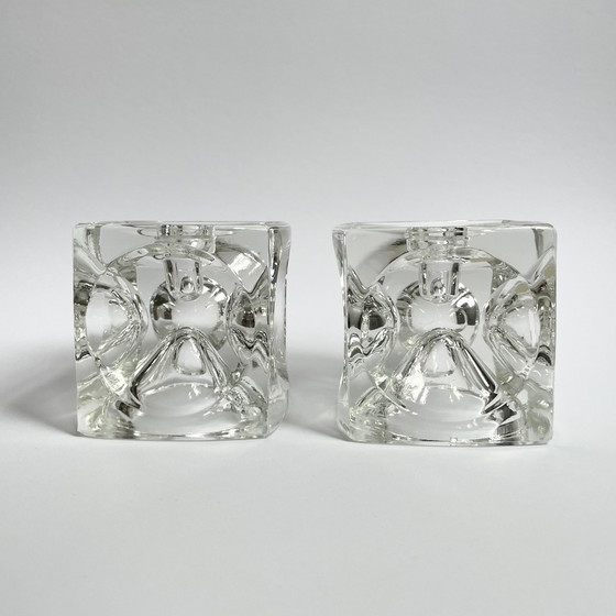 Image 1 of 2 X Sklo Candlestick Holders By Rudolf Jurnikl