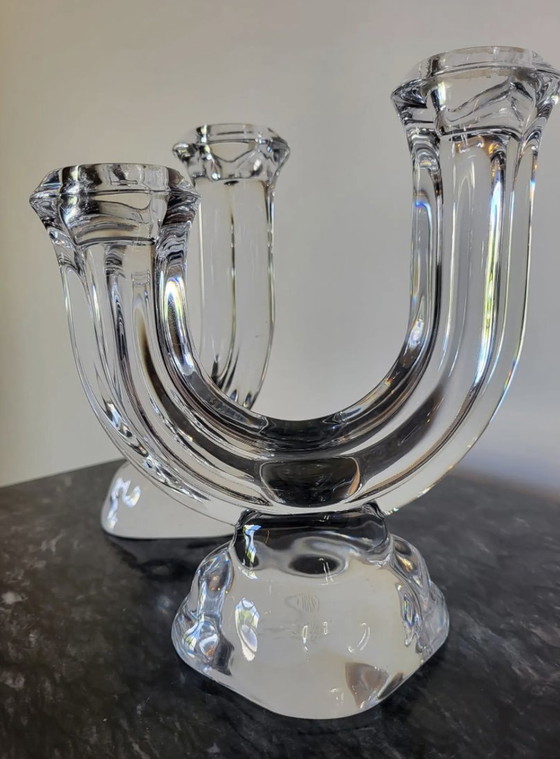 Image 1 of Pair Of Crystal Candlesticks Vannes