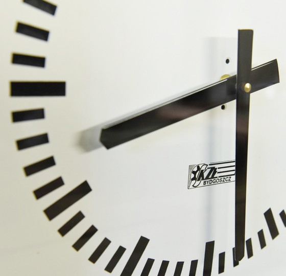 Image 1 of Orologio da stazione - KZŁ. BYDGOSZCZ - Legno, vetro, metallo, stile moderno di metà secolo - 1960-1970 - Orologio da stazione v