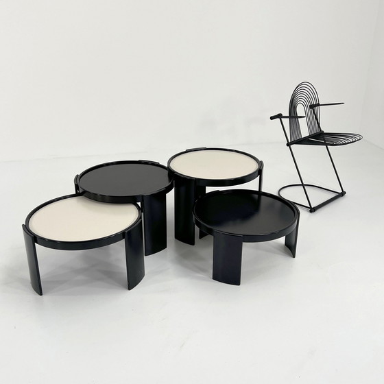 Image 1 of Set Of Large Reversible Nesting Tables By Gianfranco Frattini For Cassina, 1960S