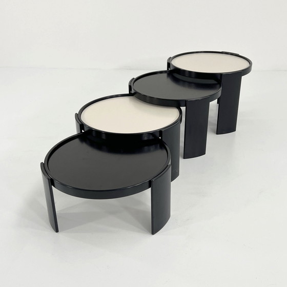 Image 1 of Set Of Large Reversible Nesting Tables By Gianfranco Frattini For Cassina, 1960S