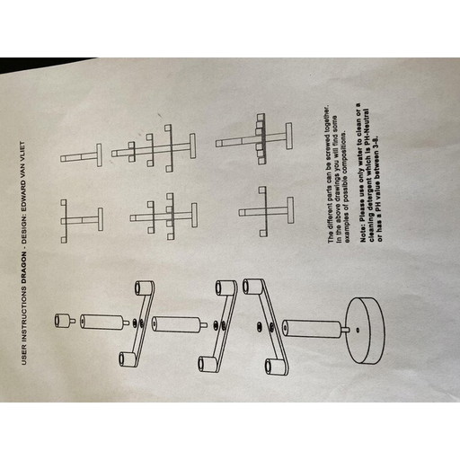 Vintage “Dragon” candelabra by Edward Van Vliet for Ligne Roset, France
