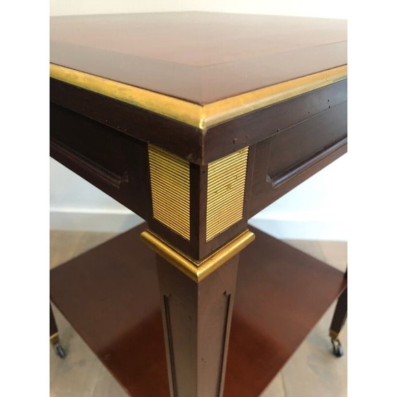 Image 1 of Tavolino vintage in mogano e ottone di Hugnet, anni '40