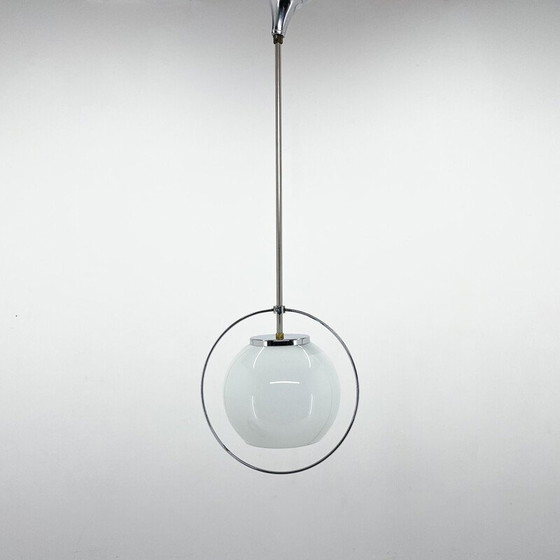 Image 1 of Vintage pendant lamp in glass and chrome